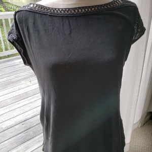 LOFT crocheted, short-sleeve tshirt